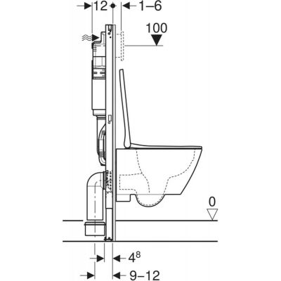 Geberit Duofix Basic Smyle Square zestaw WC stelaż z miską i deską 118.348.00.3