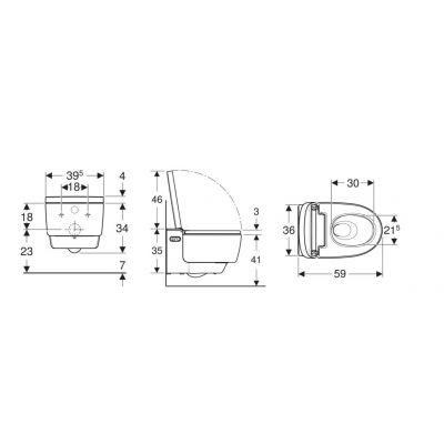 Geberit AquaClean Mera Classic toaleta myjąca wisząca bez kołnierza ze spłukiwaniem wirowym biała 146.200.21.1