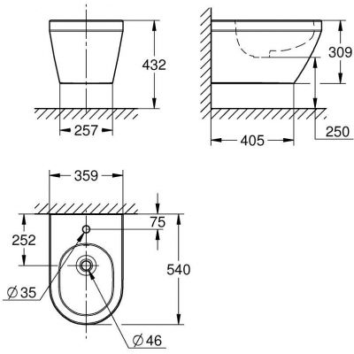Grohe Euro Ceramic bidet wiszący biały 102487SH00