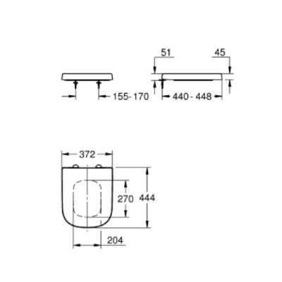 Zestaw Grohe Euro Ceramic miska WC z deską i stelażem podtynkowym Solido przycisk czarny (38811KF0, 39538000, 39330002, )