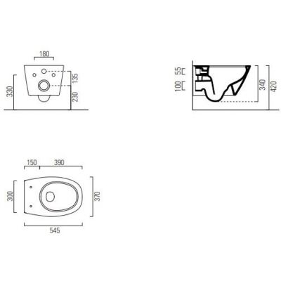 GSI miska WC wisząca bez kołnierza Creta opaco 841508