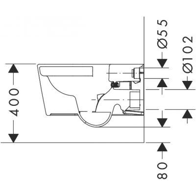 Hansgrohe EluPura S miska WC wisząca bez kołnierza ze spłukiwaniem wirowym biały połysk 60343450