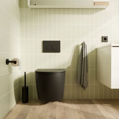 Hagser Beno miska WC wisząca Rimless z deską wolnoopadającą czarny mat HGR80000042