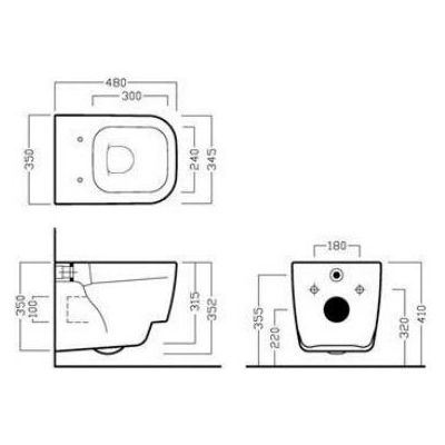 Hatria Fusion 48 miska WC wisząca z deską wolnoopadającą biały (YXZL01, Y1EY01)