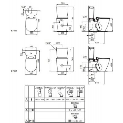 Ideal Standard Connect miska WC kompakt stojąca biała E039701