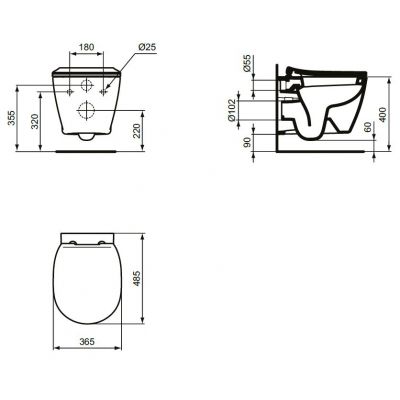 Ideal Standard Connect S miska WC wisząca biała E121701