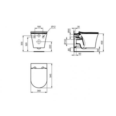 Ideal Standard La Dolce Vita miska WC wisząca biały połysk E2634MA