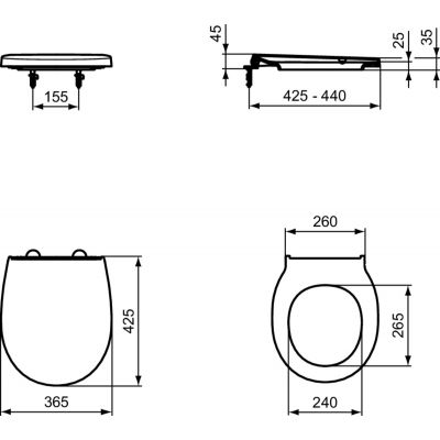 Ideal Standard Tirso deska sedesowa wolnoopadająca biała E3355HY