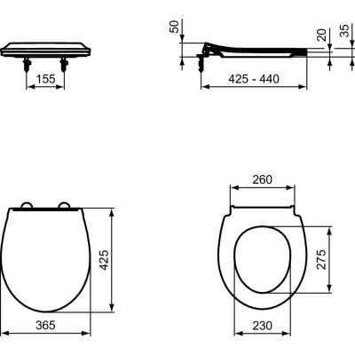 Ideal Standard Tirso deska sedesowa wolnoopadająca biała E335601