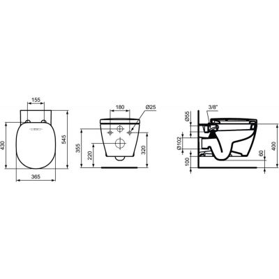 Ideal Standard Connect miska WC wisząca z funkcją bidetu biała E781901