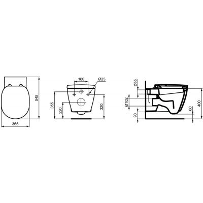 Ideal Standard Connect miska WC wisząca z półką biała E804501