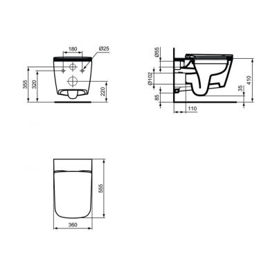 Ideal Standard Mia miska WC wisząca Rimless biała J504701