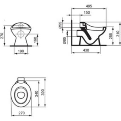 Ideal Standard Contour 21 miska WC stojąca biały połysk K761801