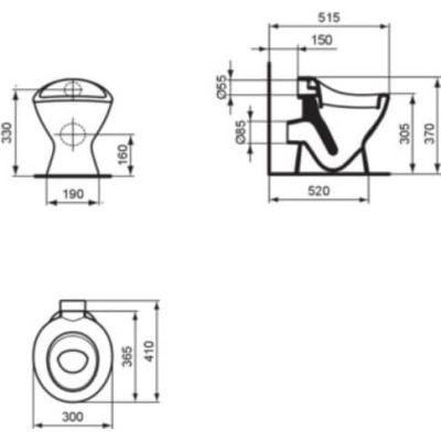 Ideal Standard Contour 21 miska WC stojąca biały połysk K761901