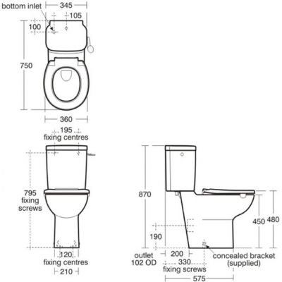 Ideal Standard Contour 21 miska WC kompakt stojąca biała S305401