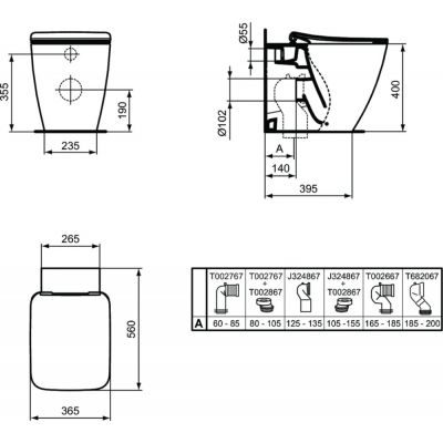 Ideal Standard Strada II miska WC stojąca biała T296801