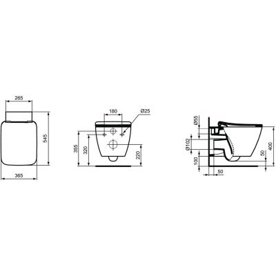 Zestaw Ideal Standard Strada II miska WC wisząca z deską wolnoopadającą biały (T299701, T360101)