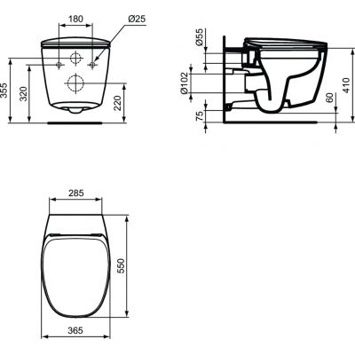 Ideal Standard Dea miska WC wisząca Rimless z deską sedesową biała T331701