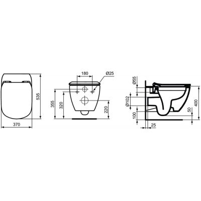 Ideal Standard Tesi miska WC wisząca Rimless biała T350301
