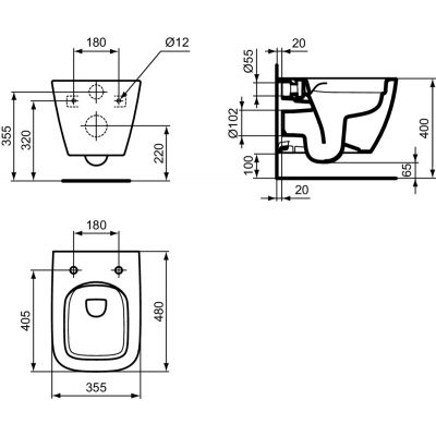 Ideal Standard I.Life S miska WC wisząca biały połysk T459201