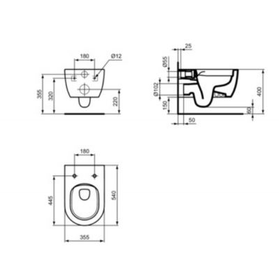 Ideal Standard Blend Curve miska WC wisząca biała T465501