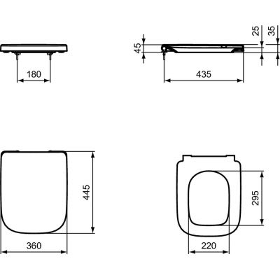 Ideal Standard I Life B zestaw miska WC wisząca RimLS+ z deską sedesową biały (T461401, T468201)