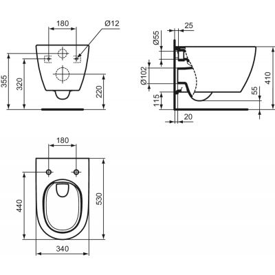 Ideal Standard i.Life O miska WC wisząca bez kołnierza biały T568001