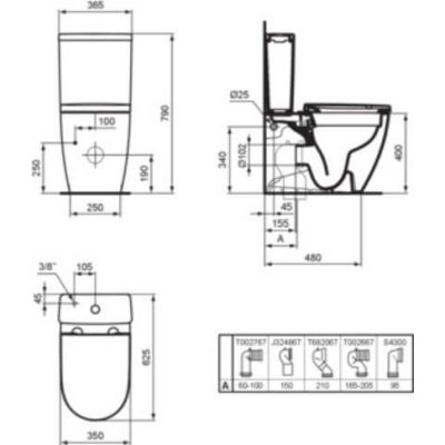 Ideal Standard i.Life O miska kompakt WC biały T571101