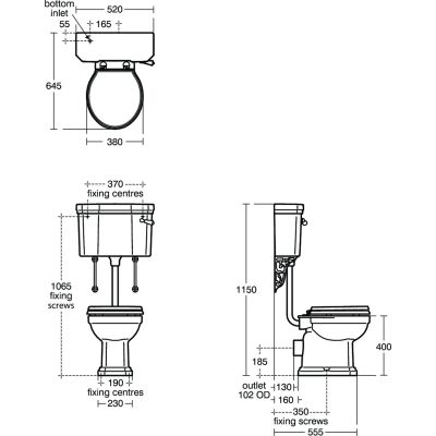 Ideal Standard Waverley zbiornik WC do kompaktu biały U471401