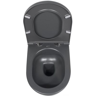 Isvea Infinity miska WC wisząca bez kołnierza antracyt mat 10NF02004-2C