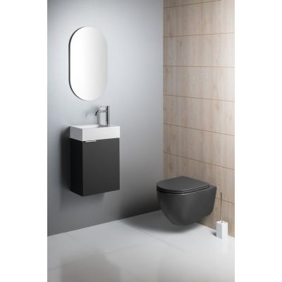 Isvea Infinity miska WC wisząca bez kołnierza antracyt mat 10NF02004-2C