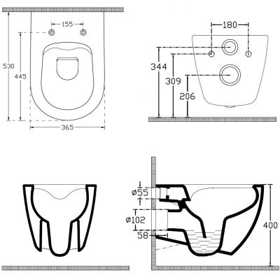 Isvea Infinity miska WC wisząca bez kołnierza biały mat 10NF02004-2L