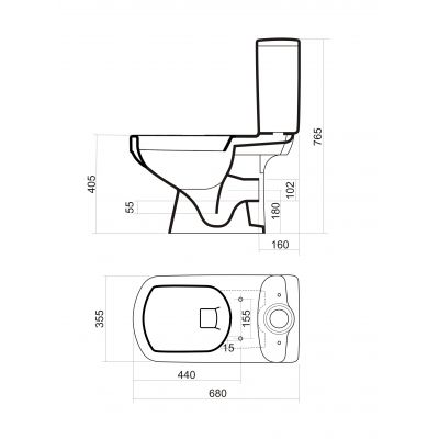 KFA Armatura Mero Water Clean kompakt WC bez kołnierza z deską wolnoopadającą biały 1640-204-113