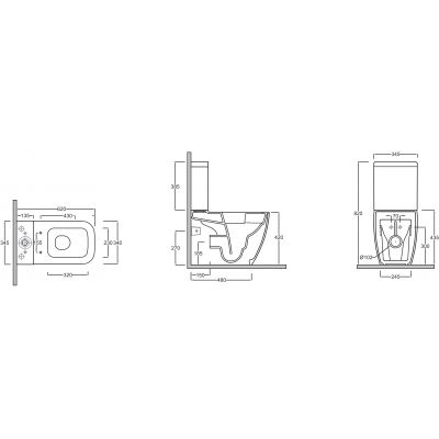 Kludi Resa S miska kompakt WC ze spłukiwaniem wirowym biały połysk 27WCB0143