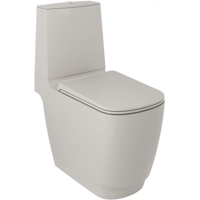 Kludi Resa S miska kompakt WC ze spłukiwaniem wirowym jasny szary mat 27WCB02O2