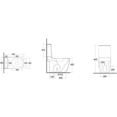 Kludi Resa S miska kompakt WC ze spłukiwaniem wirowym biały połysk 27WCB0243