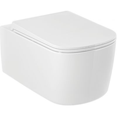 Kludi Resa S miska WC wisząca bez kołnierza ze spłukiwaniem wirowym biały połysk 27WCW0143
