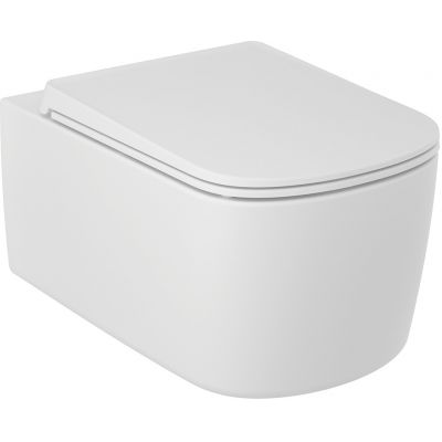 Kludi Resa S miska WC wisząca bez kołnierza ze spłukiwaniem wirowym biały mat 27WCW0153