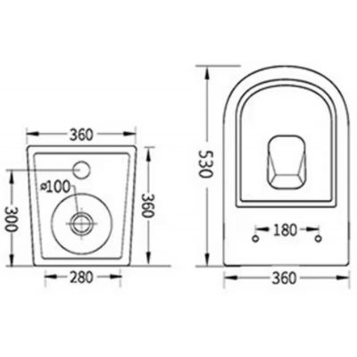 Kronenbach Tube miska WC wisząca ze spłukiwaniem wirowym biały KB100080WG