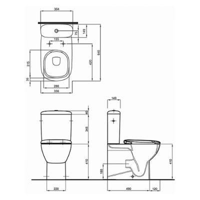 Koło Style Rimfree zestaw WC kompakt Reflex biała L29020900