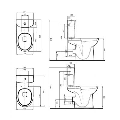 Koło Nova Pro Bez Barier miska kompakt WC dla niepełnosprawnych biały M33400000