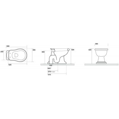 Kerasan Retro miska WC stojąca biała 101001