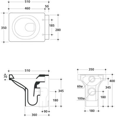 Kerasan Cento miska WC stojąca biała 351801