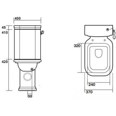 Kerasan Waldorf miska WC kompakt stojąca biała 411701