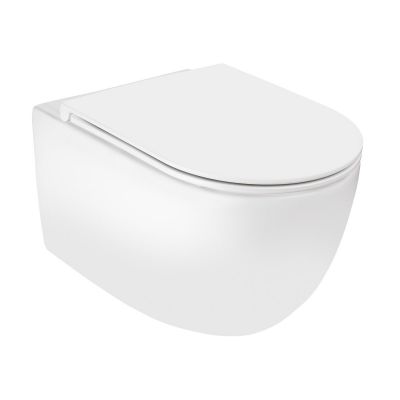 Zestaw Ksuro 01 miska WC wisząca Pure Edge z powłoką Intelligent Coat z deską wolnoopadającą biały 22801000