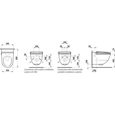 Laufen Cleanet Riva toaleta myjąca wisząca z deską sedesową wolnoopadającą biały mat H8206917570001