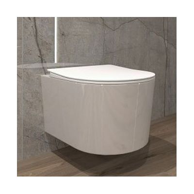 Zestaw Lavita Loso miska WC wisząca bez kołnierza z deską wolnoopadającą stelaż podtynkowy Tece Base z przyciskiem spłukującym Now białym (5908211492469, 9400407, 9240400)