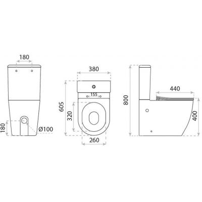 LaVita Nautilius zestaw kompakt WC stojący biały połysk