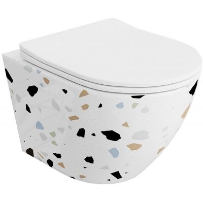 LaVita Sofi Slim Stone miska WC wisząca z deską sedesową wolnoopadającą biały