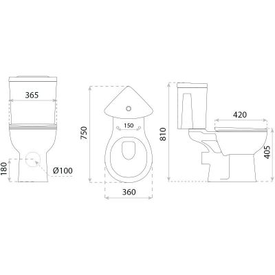 LaVita Bartolini kompakt WC z deską wolnoopadającą biały